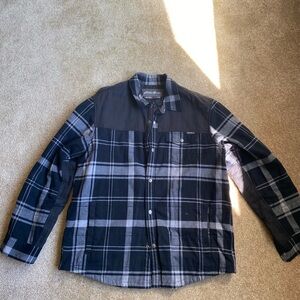 Black and Gray Plaid Button-Up Shacket
